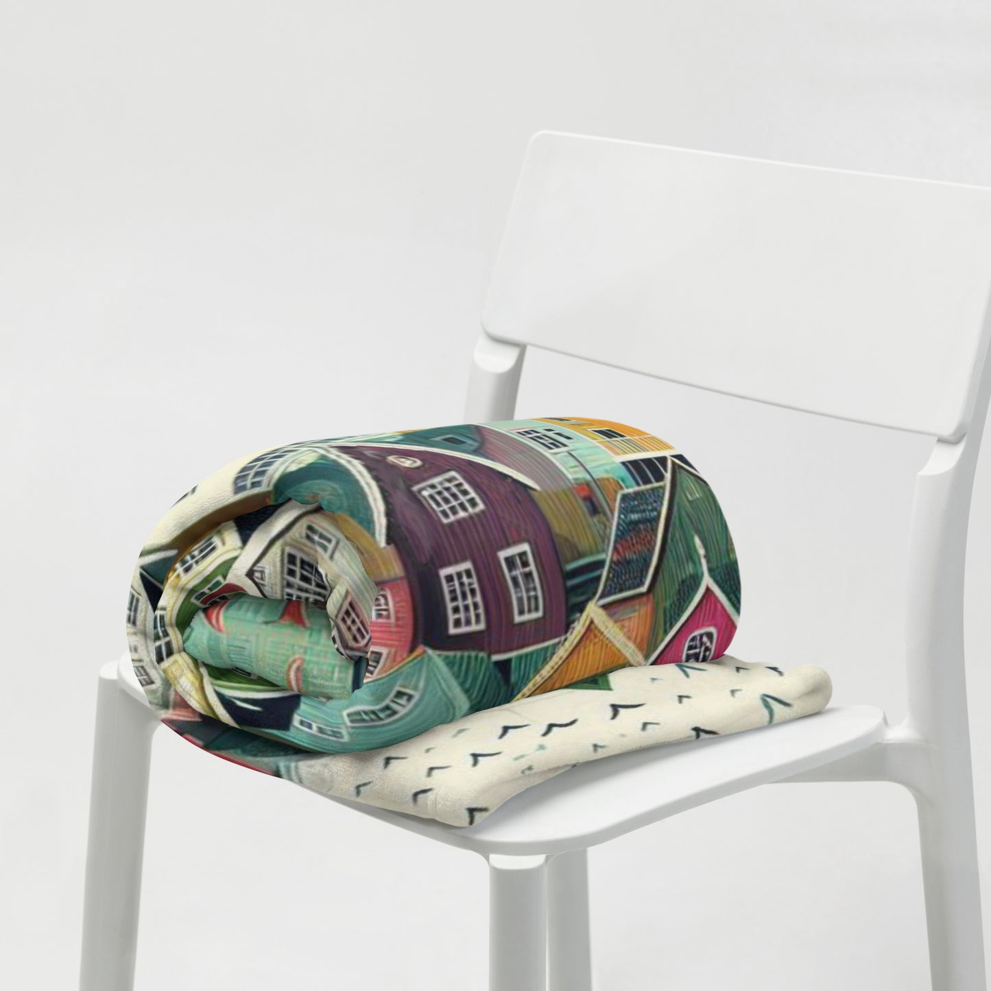 Seaside Houses Throw Blanket