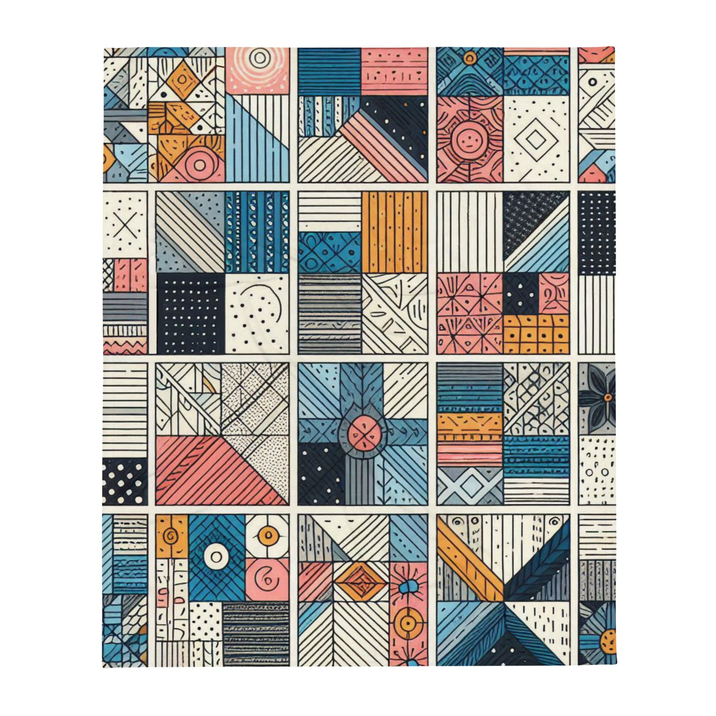 Modern Patchwork Printed Throw Blanket